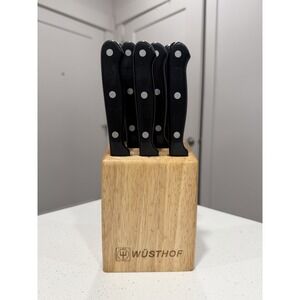 Wusthof Gourmet Steak Knives Set Of 8 4050/12cm Germany With Block (Read)